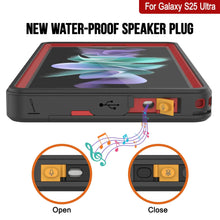 Load image into Gallery viewer, Galaxy S25 Ultra Waterproof Case PunkCase StudStar Red Thin 6.6ft Underwater IP68 Shock/Snow Proof
