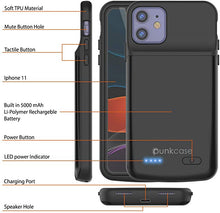 Load image into Gallery viewer, iPhone 11 Battery Case, PunkJuice 5000mAH Fast Charging Power Bank W/ Screen Protector | [Black]
