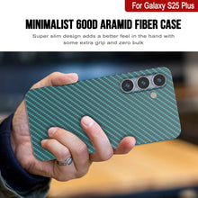 Load image into Gallery viewer, Punkcase Galaxy S25 Plus Carbon Fiber Case [AramidShield Series] Ultra Slim &amp; Light Kevlar [Teal]
