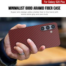 Load image into Gallery viewer, Punkcase Galaxy S25 Plus Carbon Fiber Case [AramidShield Series] Ultra Slim &amp; Light Kevlar [Red]
