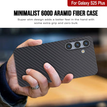 Load image into Gallery viewer, Punkcase Galaxy S25 Plus Carbon Fiber Case [AramidShield Series] Ultra Slim &amp; Light Kevlar [Black]
