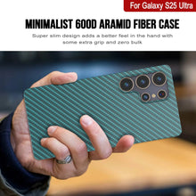 Load image into Gallery viewer, Punkcase Galaxy S25 Ultra Carbon Fiber Case [AramidShield Series] Ultra Slim &amp; Light Kevlar [Teal]
