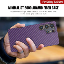 Load image into Gallery viewer, Punkcase Galaxy S25 Ultra Carbon Fiber Case [AramidShield Series] Ultra Slim &amp; Light Kevlar [Purple]
