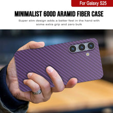 Load image into Gallery viewer, Punkcase Galaxy S25 Carbon Fiber Case [AramidShield Series] Ultra Slim &amp; Light Kevlar [Purple]
