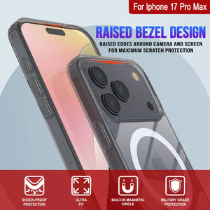 Punkcase iPhone 17 Pro Max Magnetic Wireless Charging Case [ClearMag Series][Silver]