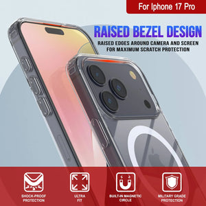 Punkcase iPhone 17 Pro Magnetic Wireless Charging Case [ClearMag Series][Clear]