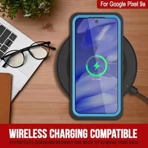 Google Pixel 9a Waterproof Case, Punkcase [Extreme Series] Armor Cover W/ Built In Screen Protector [Light Blue]