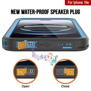 iPhone 16e Waterproof Case, Punkcase [Extreme Series] Armor Cover W/ Built In Screen Protector [Light Blue]