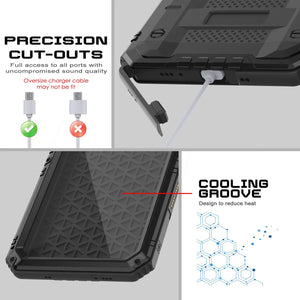 iPhone 16 Pro Metal Extreme 3.0 Series Aluminum Waterproof Case IP68 W/Buillt in Screen Protector & Kickstand [Black]