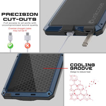 Load image into Gallery viewer, Galaxy S25 Ultra Metal Case, Heavy Duty Military Grade Armor Cover [shock proof] Full Body Hard [Blue]
