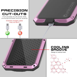 Galaxy S25 Metal Case, Heavy Duty Military Grade Armor Cover [shock proof] Full Body Hard [Pink]