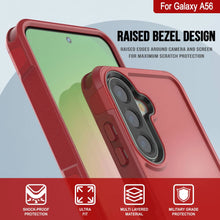 Load image into Gallery viewer, PunkCase Galaxy A56 Case, [Spartan 2.0 Series] Clear Rugged Heavy Duty Cover [Red]
