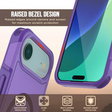 Load image into Gallery viewer, PunkCase iPhone 17 Air Case, [Spartan 2.0 Series] Clear Rugged Heavy Duty Cover W/Built in Screen Protector [purple]
