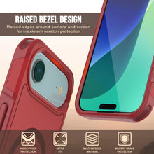 Load image into Gallery viewer, PunkCase iPhone 17 Air Case, [Spartan 2.0 Series] Clear Rugged Heavy Duty Cover W/Built in Screen Protector [red]
