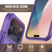 Load image into Gallery viewer, PunkCase iPhone 17 Pro Max Case, [Spartan 2.0 Series] Clear Rugged Heavy Duty Cover W/Built in Screen Protector [purple]
