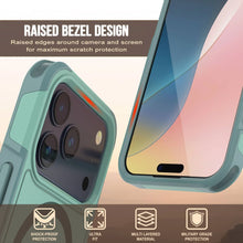 Load image into Gallery viewer, PunkCase iPhone 17 Pro Max Case, [Spartan 2.0 Series] Clear Rugged Heavy Duty Cover W/Built in Screen Protector [teal]

