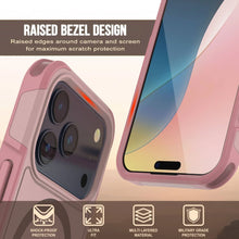Load image into Gallery viewer, PunkCase iPhone 17 Pro Max Case, [Spartan 2.0 Series] Clear Rugged Heavy Duty Cover W/Built in Screen Protector [pink]
