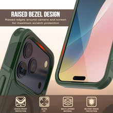 Load image into Gallery viewer, PunkCase iPhone 17 Pro Case, [Spartan 2.0 Series] Clear Rugged Heavy Duty Cover W/Built in Screen Protector [dark green]
