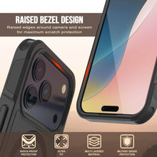Load image into Gallery viewer, PunkCase iPhone 17 Pro Case, [Spartan 2.0 Series] Clear Rugged Heavy Duty Cover W/Built in Screen Protector [Black]
