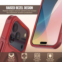Load image into Gallery viewer, PunkCase iPhone 17 Pro Case, [Spartan 2.0 Series] Clear Rugged Heavy Duty Cover W/Built in Screen Protector [red]
