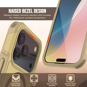 PunkCase iPhone 17 Pro Case, [Spartan 2.0 Series] Clear Rugged Heavy Duty Cover W/Built in Screen Protector [yellow]