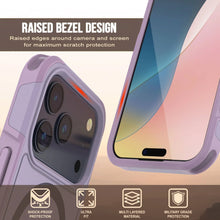 Load image into Gallery viewer, PunkCase iPhone 17 Pro Case, [Spartan 2.0 Series] Clear Rugged Heavy Duty Cover W/Built in Screen Protector [lilac]
