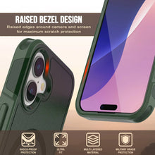 Load image into Gallery viewer, PunkCase iPhone 17 Case, [Spartan 2.0 Series] Clear Rugged Heavy Duty Cover W/Built in Screen Protector [dark green]
