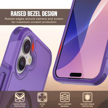 Load image into Gallery viewer, PunkCase iPhone 17 Case, [Spartan 2.0 Series] Clear Rugged Heavy Duty Cover W/Built in Screen Protector [purple]
