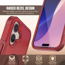Load image into Gallery viewer, PunkCase iPhone 17 Case, [Spartan 2.0 Series] Clear Rugged Heavy Duty Cover W/Built in Screen Protector [red]
