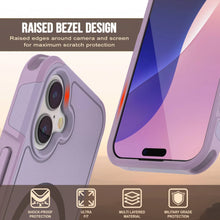 Load image into Gallery viewer, PunkCase iPhone 17 Case, [Spartan 2.0 Series] Clear Rugged Heavy Duty Cover W/Built in Screen Protector [lilac]
