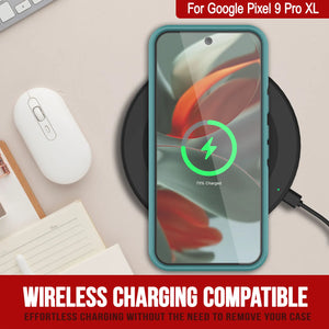 PunkCase Google Pixel 9 Pro XL Case, [Spartan 2.0 Series] Clear Rugged Heavy Duty Cover W/Built in Screen Protector [Blue]