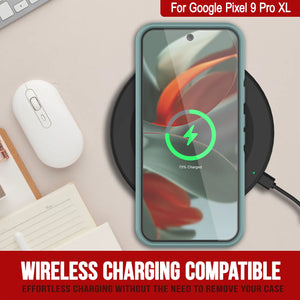 PunkCase Google Pixel 9 Pro XL Case, [Spartan 2.0 Series] Clear Rugged Heavy Duty Cover W/Built in Screen Protector [Teal]