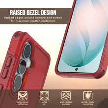 Load image into Gallery viewer, PunkCase Galaxy S26 Case, [Spartan 2.0 Series] Clear Rugged Heavy Duty Cover [Red]
