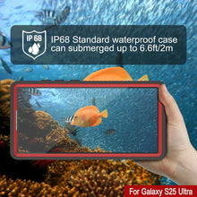 Load image into Gallery viewer, Galaxy S25 Ultra Waterproof Case PunkCase StudStar Red Thin 6.6ft Underwater IP68 Shock/Snow Proof
