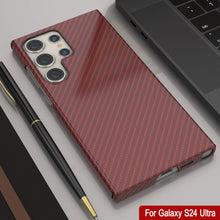 Load image into Gallery viewer, Galaxy S24 Ultra Case, Punkcase CarbonShield, Heavy Duty &amp; Ultra Thin Cover [shockproof][non slip] [Red]

