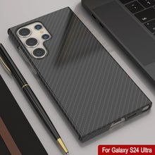Load image into Gallery viewer, Galaxy S24 Ultra Case, Punkcase CarbonShield, Heavy Duty &amp; Ultra Thin Cover [shockproof][non slip] [Black]
