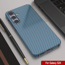 Load image into Gallery viewer, Galaxy S24 Case, Punkcase CarbonShield, Heavy Duty &amp; Ultra Thin Cover [shockproof][non slip] [Light Blue]
