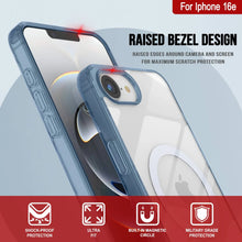 Load image into Gallery viewer, Punkcase iPhone 16e Magnetic Wireless Charging Case [ClearMag Series][Navy]
