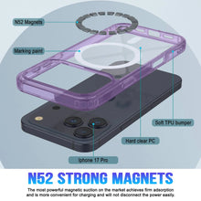 Load image into Gallery viewer, Punkcase iPhone 17 Pro Magnetic Wireless Charging Case [ClearMag Series][Purple]
