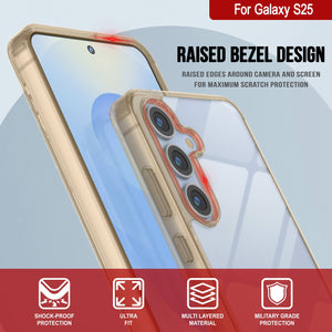 Galaxy S25 Case [Clear Acrylic Series] [Non-Slip] For Galaxy S25 [Orange]