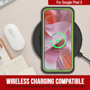 Google Pixel 9  Waterproof Case, Punkcase [Extreme Series] Armor Cover W/ Built In Screen Protector [Light Green]