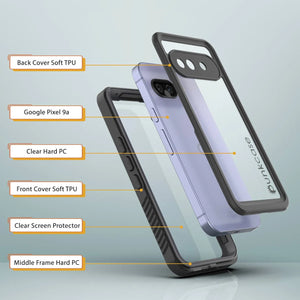 Google Pixel 9a Waterproof Case, Punkcase [Extreme Series] Armor Cover W/ Built In Screen Protector [Navy Blue]