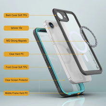 Load image into Gallery viewer, iPhone 16e  Waterproof Case, Punkcase [Extreme Mag Series] Armor Cover W/ Built In Screen Protector [Teal]
