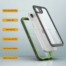 Load image into Gallery viewer, iPhone 16e Waterproof Case, Punkcase [Extreme Series] Armor Cover W/ Built In Screen Protector [Light Green]
