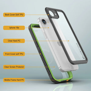 iPhone 16e Waterproof Case, Punkcase [Extreme Series] Armor Cover W/ Built In Screen Protector [Light Green]