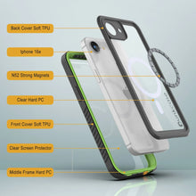 Load image into Gallery viewer, iPhone 16e  Waterproof Case, Punkcase [Extreme Mag Series] Armor Cover W/ Built In Screen Protector [Green]
