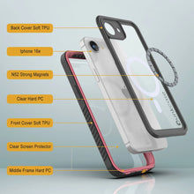Load image into Gallery viewer, iPhone 16e  Waterproof Case, Punkcase [Extreme Mag Series] Armor Cover W/ Built In Screen Protector [Pink]
