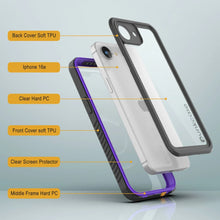 Load image into Gallery viewer, iPhone 16e Waterproof Case, Punkcase [Extreme Series] Armor Cover W/ Built In Screen Protector [Purple]
