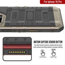 Load image into Gallery viewer, iPhone 16 Pro Metal Extreme 3.0 Series Aluminum Waterproof Case IP68 W/Buillt in Screen Protector &amp; Kickstand [Gold]
