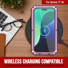 Load image into Gallery viewer, iPhone 17 Air Metal Case, Heavy Duty Military Grade Armor Cover [shock proof] Full Body Hard [Pink]

